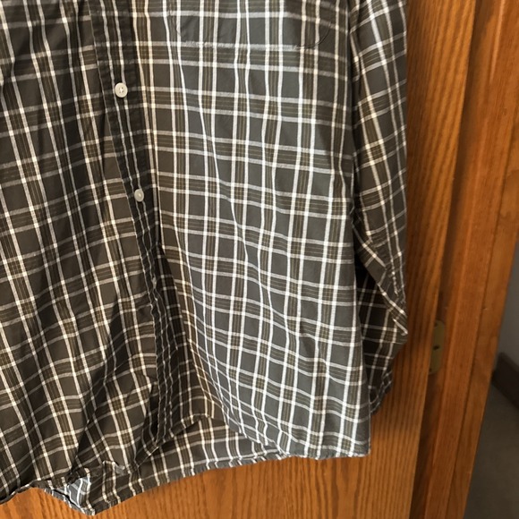 Eddie Bauer Medium Tall Green Plaid Button Up Long Sleeve Shirt - Picture 3 of 6